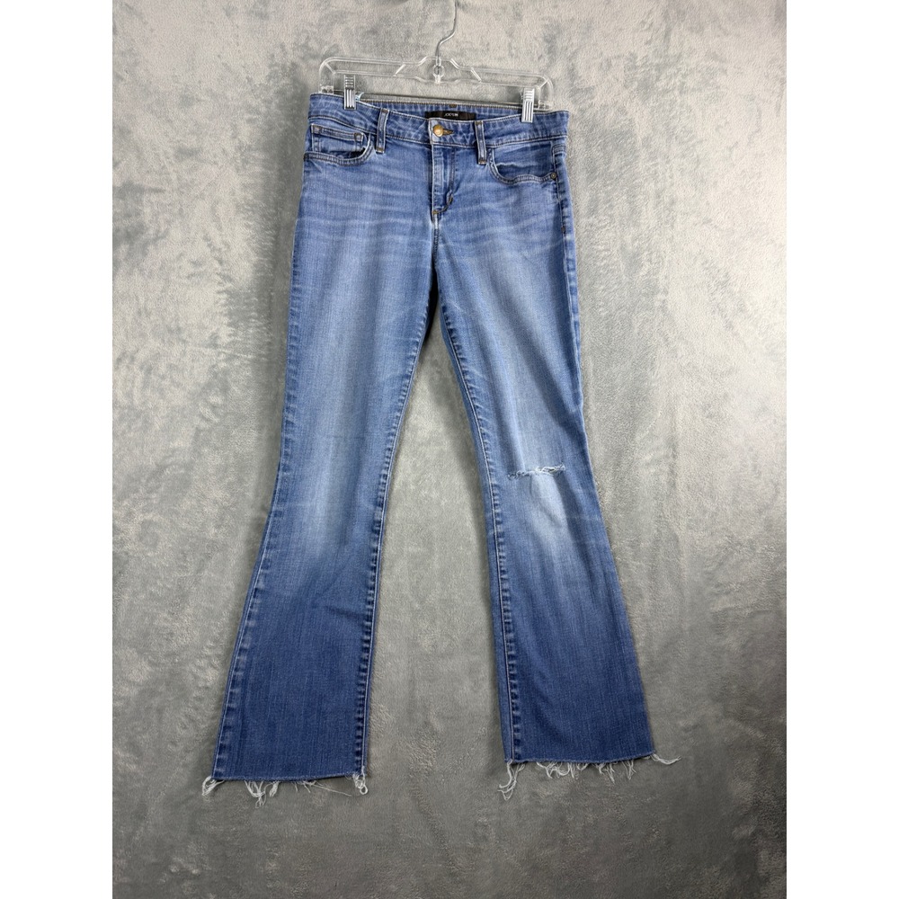 Joe's Jeans Womens 28 Blue Slim Fit Mini Boot Cut Distressed Raw Hem Y2K Boho